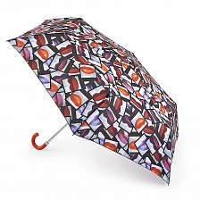 L718-3078 Легкий изящный зонт «Губы», механика, Lulu Guinness, Superslim, Fulton