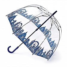 L042-3042 Прозрачный женский зонт трость «Лондон», механика, Birdcage, Fulton