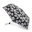 L553-3375 Изящный и легкий зонт «Цветы на полоске», механика, Superslim, Fulton