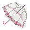 L042-3043 Прозрачный с цветными принтами женский зонт трость «Орхидея», механика, Birdcage, Fulton
