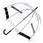 L041- 090 Прозрачный женский зонт трость с черно-белой полосой «Черный Белый», механика, Birdcage, Fulton