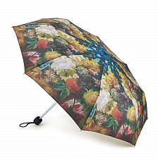 L849-3761 Женский зонт большим куполом, с фрагментом картины Поль Теодора ван Брюссель «Цветы в вазе», механика, Minilite, Fulton