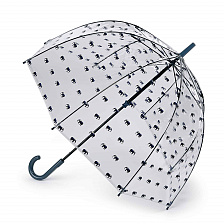 L042-4030 Женский прозрачный зонт-трость «Слоны», механика, Birdcage, Fulton