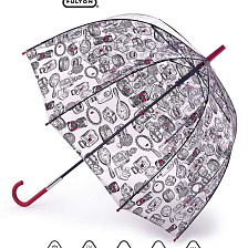 L719-3902 Прозрачный дизайнерский зонт-трость «Дамские штучки», механика, Lulu Guinness, Birdcage, Fulton