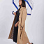 L041-033 Прозрачный женский зонт трость с полосой синего цвета, механика, Birdcage, Fulton