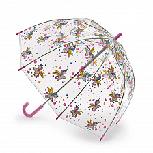 C605-4181 Детский прозрачный зонт трость «Единорог», механика, Funbrella, Fulton