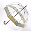 L782-4012 Прозрачный зонт-трость с дизайнерским принтом «Цветы»,  механика, Morris Co, Birdcage, Fulton