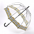 L782-4012 Прозрачный зонт-трость с дизайнерским принтом «Цветы»,  механика, Morris Co, Birdcage, Fulton