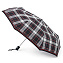L346-2518 Ветроустойчивый женский зонт «Черная клетка», автомат, open&close, Fulton