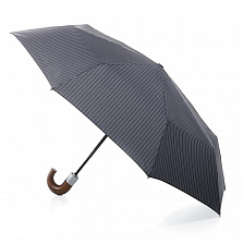 G818-1682 Элегантный мужской зонт, серый в тонкую полоску, автомат, Chelsea, Fulton