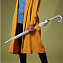 L041-03 Прозрачный женский зонт трость с полосой серебряного цвета, механика, Birdcage, Fulton