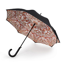 L856-4429 StrawberryThiefIndianRed (Клубничный воришка) Зонт женский трость Morris Co Fulton