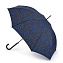 L065-3291 Элегантный женский зонт трость «Синий узор», автомат, Riva, Fulton