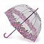 L042-3545 Женский прозрачный зонт-трость «Розы», механика, Birdcage, Fulton