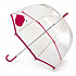 L719-3180 Прозрачный зонт трость «Пурпурные губы», механика, Lulu Guinness, Birdcage, Fulton