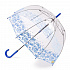 L787-3017 Женский прозрачный зонт-трость «Бордюр», механика, Birdcage, Fulton