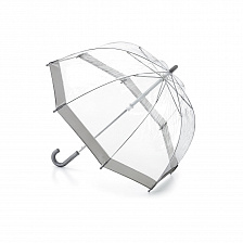 C603-03 Прозрачный детский зонт с окантовкой серебряного цвета, механика, Funbrella, Fulton