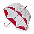 L719-3556 Прозрачный дизайнерский зонт-трость «Половинка губы», механика, Lulu Guinness, Birdcage, Fulton
